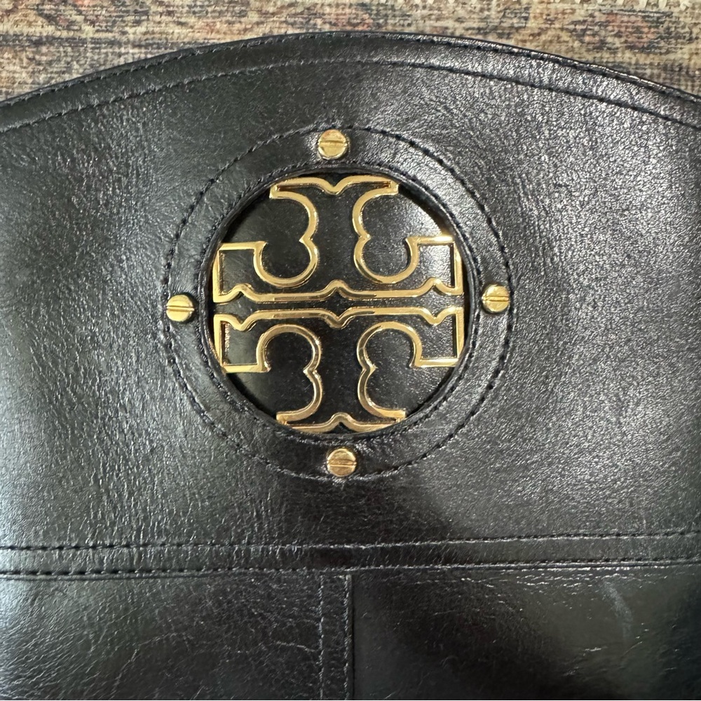 Tory Burch Kiernan Riding Tall Equestrian Classic Boots Black Leather 10.5 - Picture 6 of 16